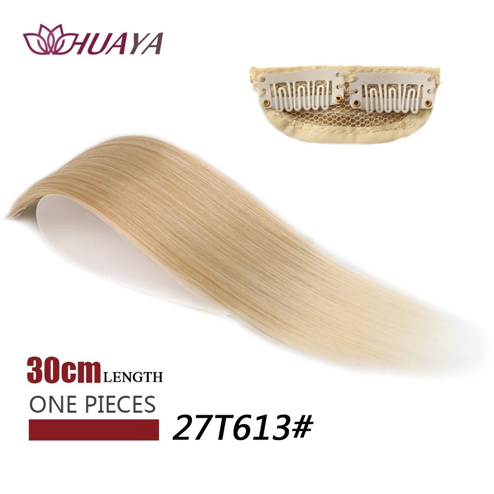 Straight Hair fluffy pad high hair pieces Natural Invisible Hair Pads Clip Wigs for Women Two Sides Thickened hair volume - Serene Glow Care