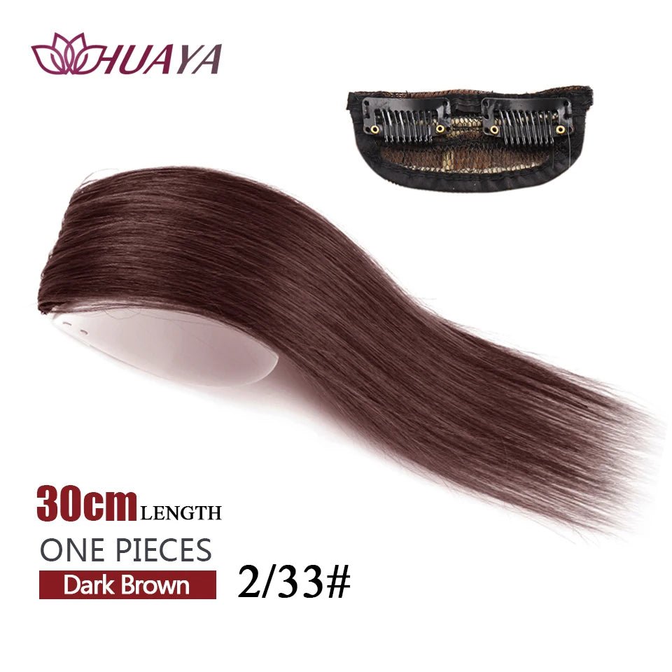 Straight Hair fluffy pad high hair pieces Natural Invisible Hair Pads Clip Wigs for Women Two Sides Thickened hair volume - Serene Glow Care