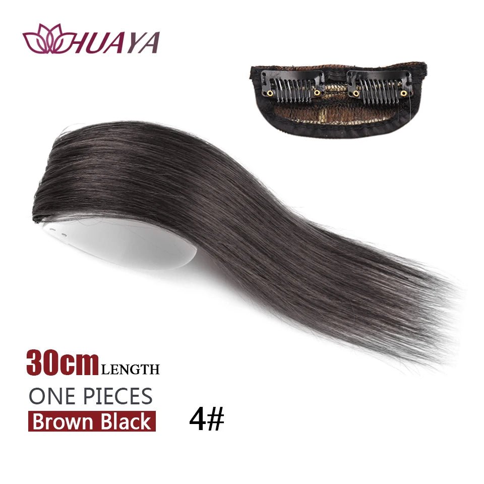 Straight Hair fluffy pad high hair pieces Natural Invisible Hair Pads Clip Wigs for Women Two Sides Thickened hair volume - Serene Glow Care